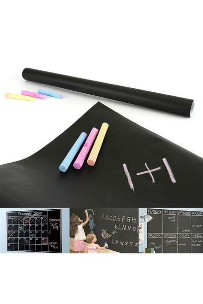 FABESS Yapışkanlı Siyah Yazı Tahtası Sticker Board 45 X 200 Cm Çizim Tahtası ...