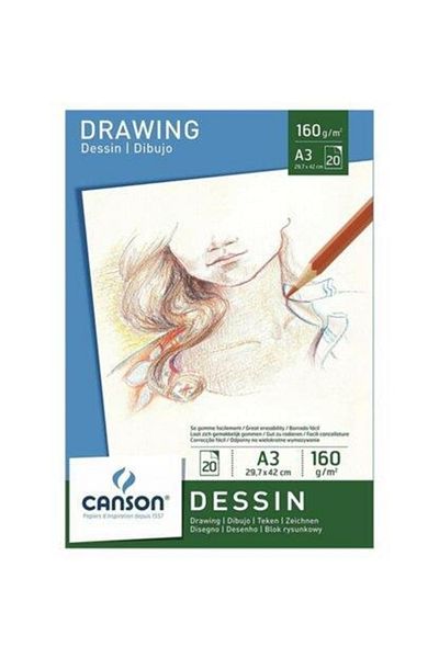 Canson Drawing Block Graduate Dessın White 30 Sys A3 160 Gr