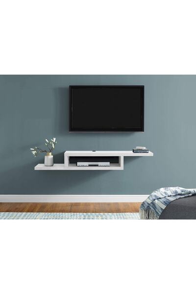 Beyaz 180 cm Tv Ünitesi Tv Sehpası Duvar Rafı