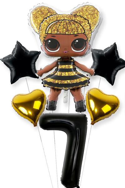 PARTİAVM مجموعة بالونات كوين بي بيبي ذات الأرقام السوداء، بالونات ذات أرقام س...