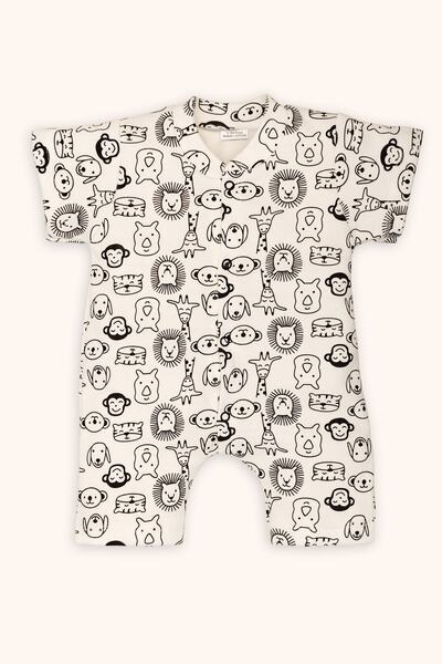 bebizu Hayvan Figürlü Çıtçıtlı Kısa Tulum