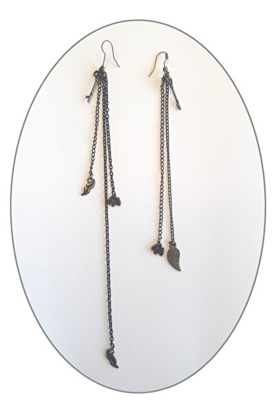 M&M's Key Figurine Long Dangle Chain Earrings