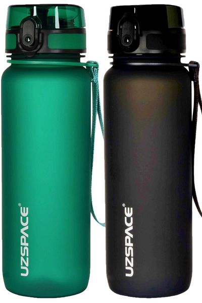Uzspace 800Ml Tritan Water Bottle - 25 Cm, Set of 2, No Bpa Odor Leakage