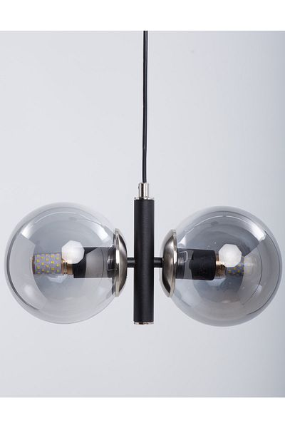 MŞ Aydınlatma Monera Black Nickel Plated Smoked Glass Chandelier