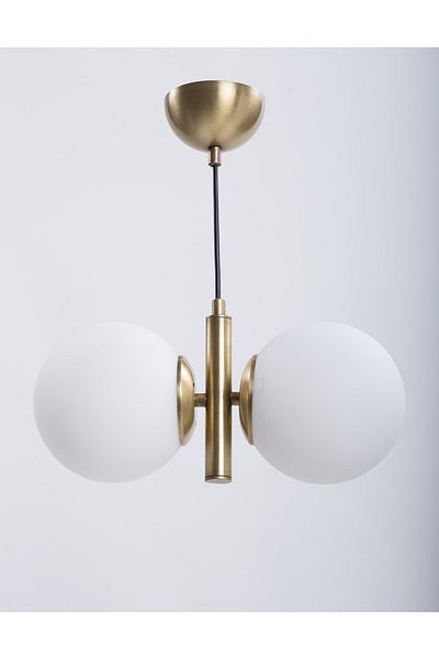 MŞ Aydınlatma Monera Antique Finish White Glass Chandelier