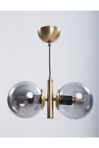 MŞ Aydınlatma Monera Antique Finish Smoked Glass Chandelier