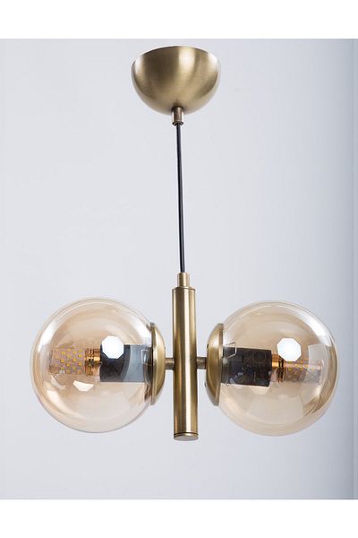 MŞ Aydınlatma Monera Antique Finish Honey Glass Chandelier