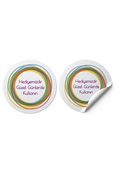 etikettcim Sticker Kuşe (2,5*2,5CM) 100 Adet Yuvarlak Kesim -hediyemizdir Ren...