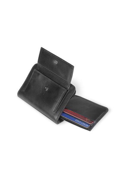 OttoAngelino Otto Angelino Italian Leather Multi-Purpose Zippered Wallet with RFID Protection - Black