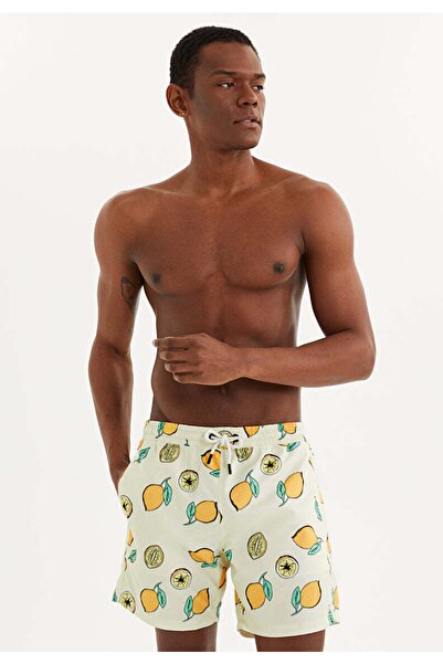 WESTMARK LONDON Yellow Patterned Men's Swimsuit Shorts Lime