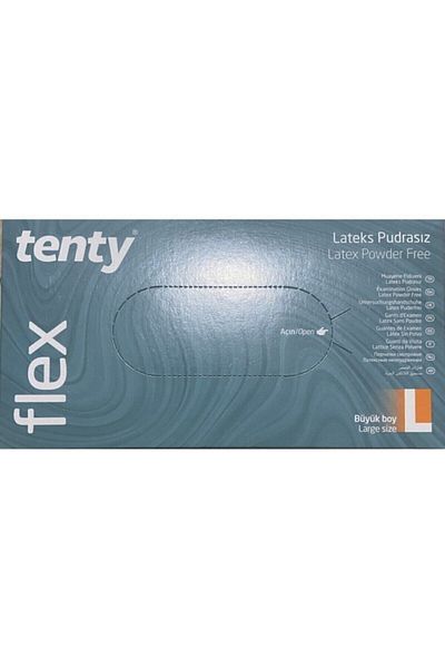 Tenty Latex Powdered Exam Gloves L-(3 Pack)