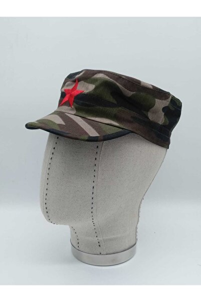 Shopiolog Унісекс Castro Червона зірка Капелюх з камуфляжним візерунком, регульований ззаду