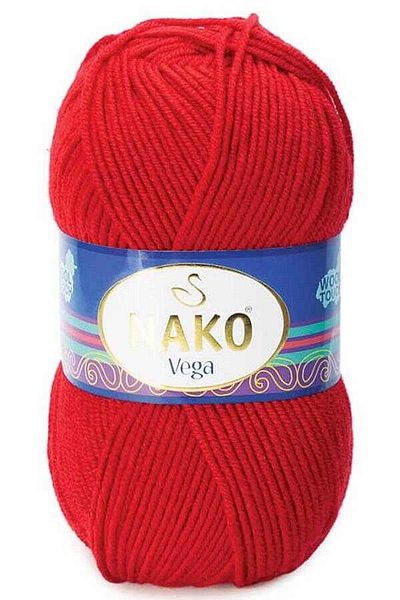 NAKO Vega Hand Knitting Floss Yarn Wool Color Code:10978 Flag Red