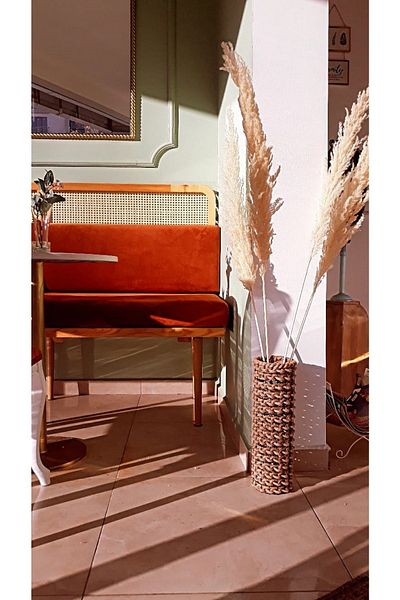 Egindra 40 cm Metal Wire Mesh Braided Pampas Vase - Special Design