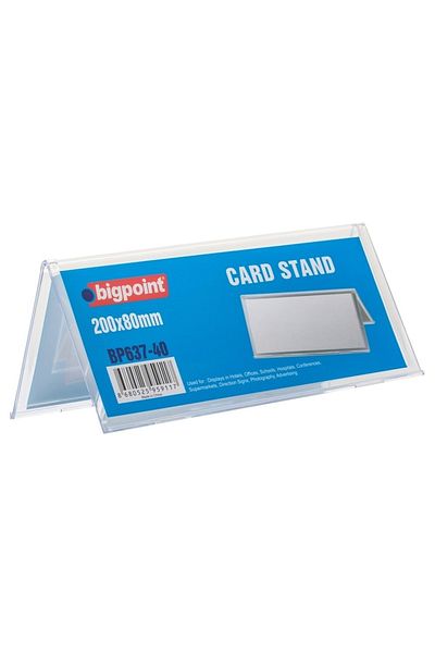 Bigpoint حامل بطاقات أبيض مزدوج الجوانب مقاس 200x80 ملم