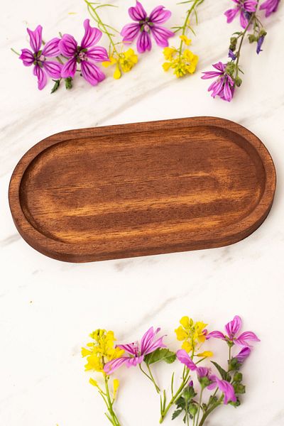 Reoona Natural Wooden Oil Pot and Soap Dish Stand