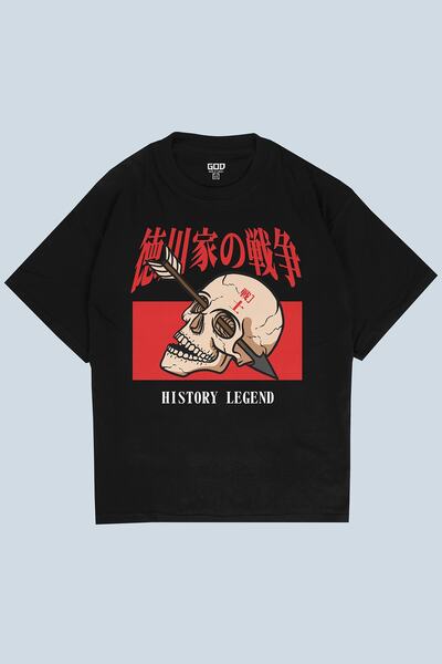 Adrift History Legend Μαύρο μπλουζάκι Unisex Oversize