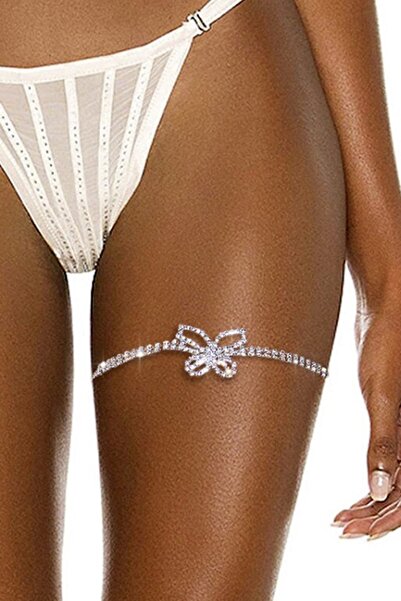 VS ACCESSORY سلسلة ساق على شكل فراشة بتفاصيل حجرية - خلخال على شكل حفلة