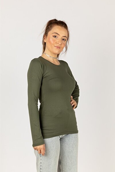 Morpink Kadın Bisiklet Yaka Uzun Kollu Body