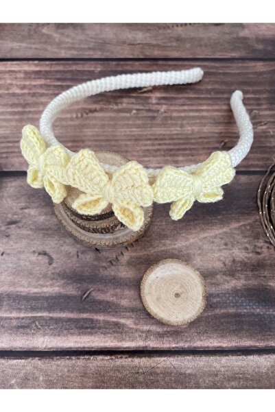 NATURA DESİGN Coroană din tricot model fundă -galben