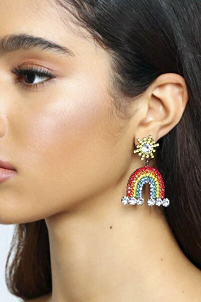 VS ACCESSORY Party Style Gemstone Rainbow Earrings