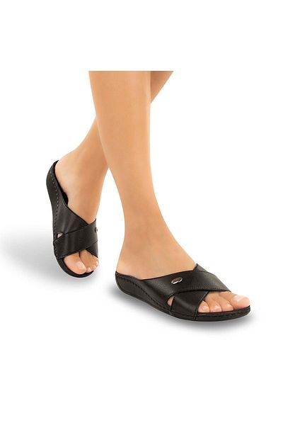Muya Cyrus 31124-001 Heel Gel Ανατομική Σόλα Γυναικείες Παντόφλες Μαύρες 36-42