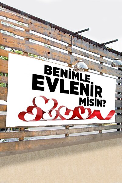 Postermanya Evlilik Teklifi Pankart, Benimle Evlenir Misin Branda Afiş 4