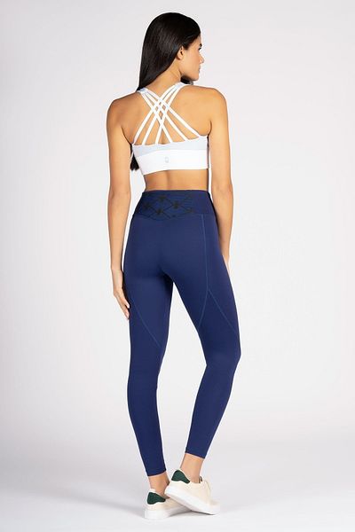 Lioness Activewear Γυναικείο αθλητικό κολάν μπλε Navy με ψηλή μέση πίσω τσέπη