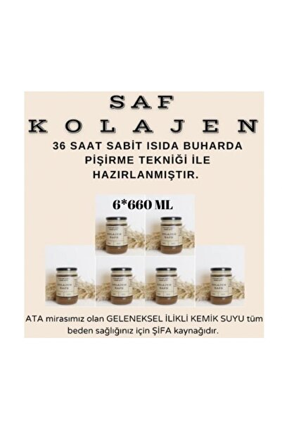 KOLAJENKAFE %100 Saf Kolajen Dana Ilikli Kemik Suyu / Jeli - 6 Adet 660 Ml