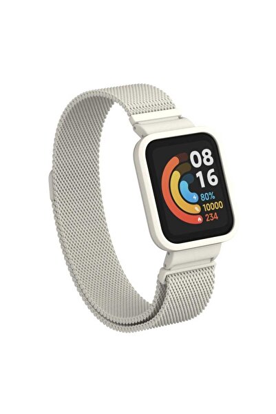 UnDePlus Mi Watch Lite Kordon Kasalı Milano Loop Metal Kordon Gümüş