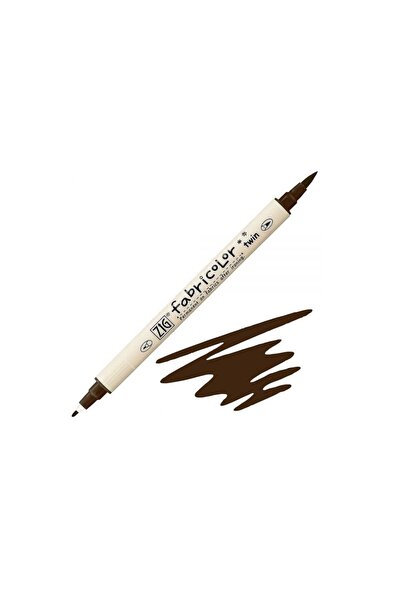 Zig Fabricolor Twin Çift Uçlu Kumaş Tekstil Boyama Kalemi DARK BROWN