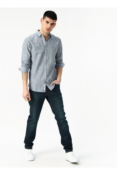 Only & Sons Унісекс темно-синя сорочка