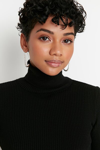 Trendyol Collection Pulover negru cu gât tricotat - TWOAW21KZ1279