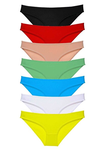 Generic Brand 7 Pieces Super Eco Set Lycra Women's Slip Panties Multi Color
