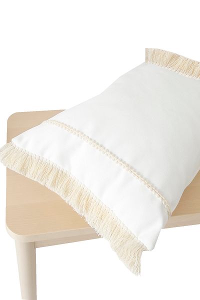 RİTMOHOME Husă de pernă albă nordică cu franjuri
