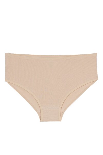 BSM Chiloți bato elastic subțire pentru femei, 3 piese, din bumbac nud