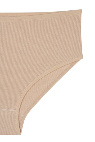 BSM Chiloți bato elastic subțire pentru femei, 3 piese, din bumbac nud