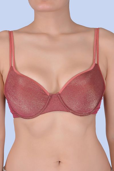 Sude Underwire Supported Glitter Claret Red Bra 944