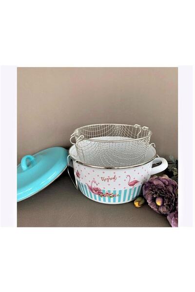 Ezem وعاء القلي المطلي بالمينا Zf106 Flamingo