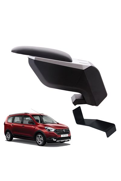 3 Tıkla Dacia Lodgy Stepway 2015 Gray - Black Armrest with No-Punching Steel Legs