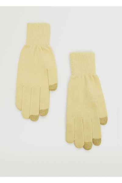 MANGO Woman Rubber Knitted Gloves