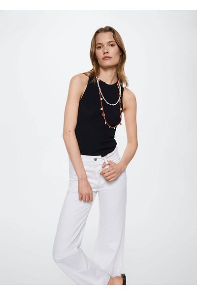 MANGO Woman Ribbed Knit Top