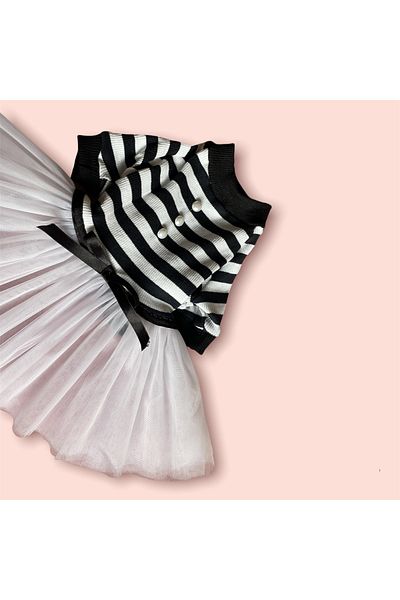 Barneystore Cat Dog Striped Tutu Dress