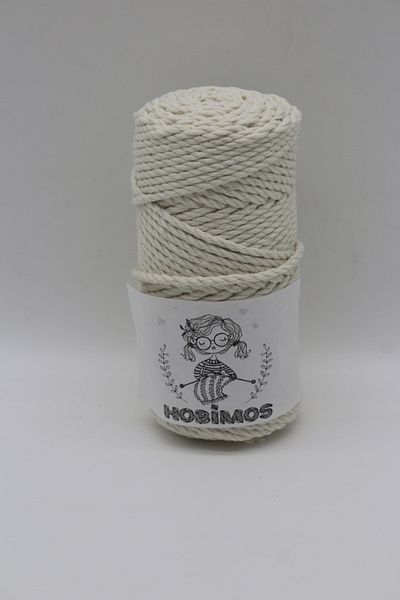 Hobimos 3 mm 3 Twist Scanable 100% βαμβακερό νήμα μακραμέ 250 γραμμάρια 45 Mt