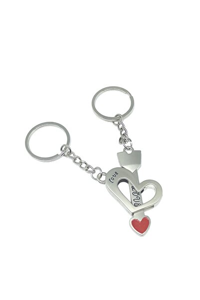 Heart Arrow Design Dual Metal Keychain