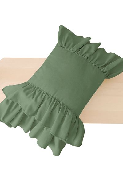 RİTMOHOME Βολάν Vintage Bohemian Scandinavian Κάλυμμα Ριχτάρι Πράσινο, Country, Bohemian