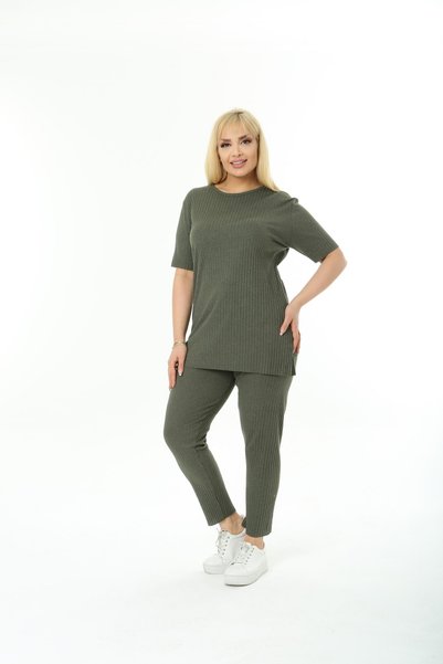 Generic Brand Women's Short Sleeve Elastic Waist Comfortable Double Cotton Camisole Set