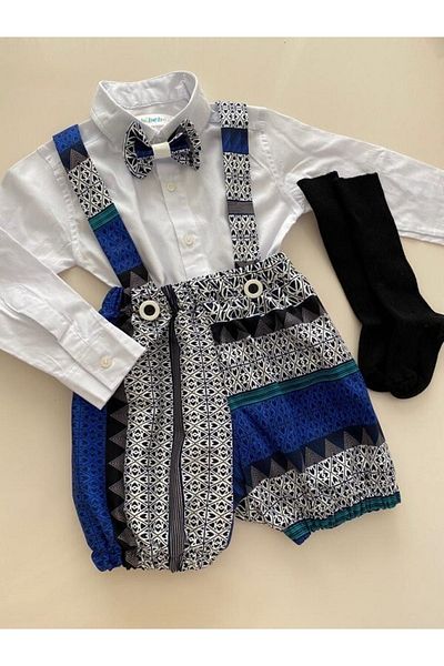 tubibebe Shirt Excluded.bohemian Salopet Suit (SALOPET BOW TIE AND SOCKS - SHIRT EXCLUDED.)