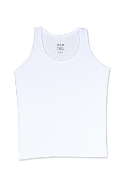 BSM 5-Piece Boy's White Cotton Camisole Tank Top