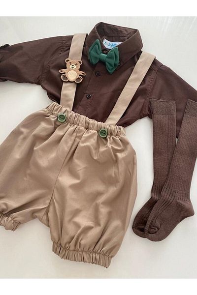 tubibebe Shirt Excluded.bear Concept Salopet Suit (SALOPET BOW TIE AND SOCKS - SHIRT EXCLUDED.)